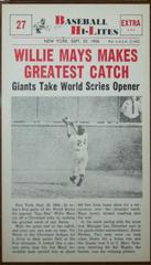 Willie Mays Makes #27 Baseball Cards 1960 NU Card Baseball Hi Lites Prices