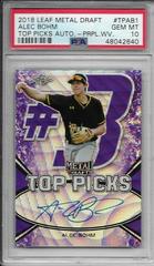 Alec Bohm [Purple Wave] #BA-AB1 Baseball Cards 2018 Leaf Metal Draft Autograph Prices
