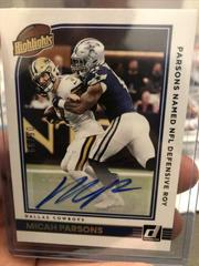 Micah Parsons [Autograph] Football Cards 2022 Panini Donruss Highlights Prices