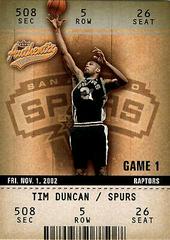 Tim Duncan #7 Basketball Cards 2002 Fleer Authentix Prices