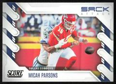 Micah Parsons Football Cards 2022 Panini Score Sack Attack Prices
