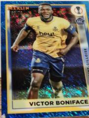 Victor Boniface [Blue Shimmer] #142 Soccer Cards 2022 Topps Merlin Chrome UEFA Club Competitions Prices