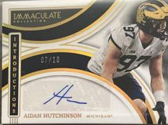 Aidan Hutchinson [Gold] #II-AHU Football Cards 2022 Panini Immaculate Collegiate Introductions Autographs Prices
