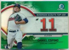 Daniel Espino [Green] #BTP-11 Baseball Cards 2023 Bowman Scouts Top 100 Prices