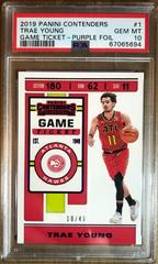 Trae Young [Game Ticket Purple Foil] Basketball Cards 2019 Panini Contenders Prices