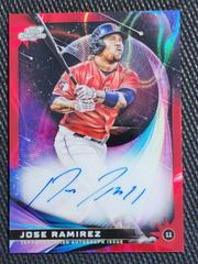 Jose Ramirez [Red Flare] Baseball Cards 2022 Topps Cosmic Chrome Star Gaze Autographs Prices