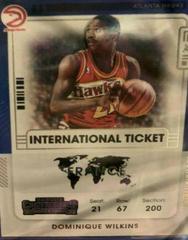Dominique Wilkins #17 Basketball Cards 2021 Panini Contenders International Ticket Prices