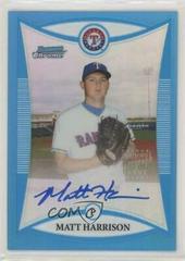 Matt Harrison [Blue Refractor Autograph] #BCP243 Baseball Cards 2008 Bowman Chrome Prospects Prices
