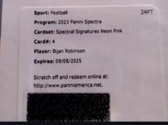 Bijan Robinson [Pink Neon] #4 Football Cards 2023 Panini Spectra Spectral Signature Prices