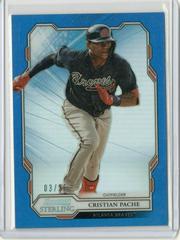 Cristian Pache [Blue Refractor] Baseball Cards 2019 Bowman Sterling Prices
