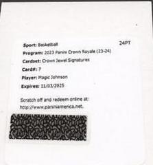 Magic Johnson #7 Basketball Cards 2023 Panini Crown Royale Jewel Signature Prices