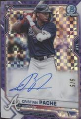 Cristian Pache [X] Baseball Cards 2021 Bowman Chrome Rookie Autographs Prices