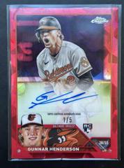 Gunnar Henderson [Red] Baseball Cards 2023 Topps Chrome Update Sapphire Autographs Prices