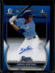 Adrian Santana [Blue] Baseball Cards 2023 Bowman Draft Chrome Prospect Autographs Prices