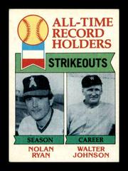All Time Record Holders Strikeouts [N. Ryan, W. Johnson] Baseball Cards 1979 Topps Prices