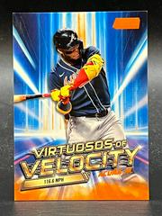 Ronald Acuna Jr. [Orange] Baseball Cards 2023 Stadium Club Virtuosos of Velocity Prices