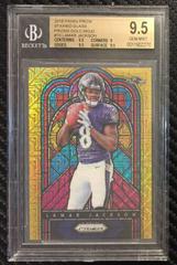 Lamar Jackson [Gold Mojo] #SG-10 Football Cards 2018 Panini Prizm Stained Glass Prices