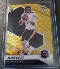 Justin Fields [Gold Wave Mosaic] #304 Football Cards 2021 Panini Mosaic Prices