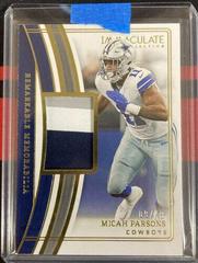 Micah Parsons #25 Football Cards 2023 Panini Immaculate Remarkable Memorabilia Prices