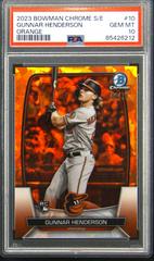 Gunnar Henderson [Orange] #10 Baseball Cards 2023 Bowman Chrome Sapphire Prices