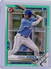 Carter Jensen [Aqua] Baseball Cards 2021 Bowman Draft Prices
