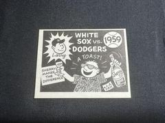 W. Sox VS Dodgers [1959] Baseball Cards 1967 Laughlin World Series Prices