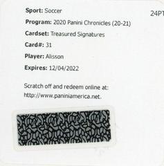 Alisson Soccer Cards 2020 Panini Chronicles Treasured Signatures Prices