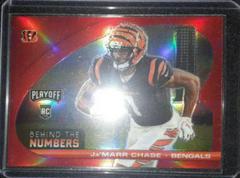 Ja'Marr Chase [Red] #BTN-JCH Football Cards 2021 Panini Playoff Behind the Numbers Prices