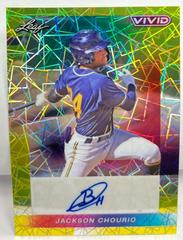 Jackson Chourio [Yellow Laser] #BA-JC3 Baseball Cards 2023 Leaf Vivid Autograph Prices