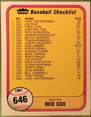 Checklist 221-267 #646 Baseball Cards 1981 Fleer Prices