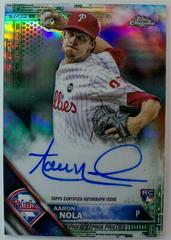 Aaron Nola [Green Refractor] Baseball Cards 2016 Topps Chrome Rookie Autographs Prices