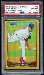 Josh Beckett [Gold Refractor] #15 Baseball Cards 2012 Bowman Chrome Prices