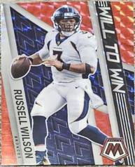 Russell Wilson [Red] #WW-3 Football Cards 2022 Panini Mosaic Will to Win Prices