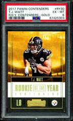 T.J. Watt [Gold] Football Cards 2017 Panini Contenders Rookie of the Year Prices