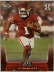 Jalen Hurts [Red] #15 Football Cards 2020 Leaf Draft Prices
