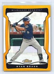 Ryan Braun [Gold Refractor] Baseball Cards 2009 Finest Prices