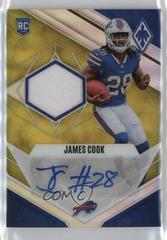 James Cook [Prime Yellow] Football Cards 2022 Panini Phoenix RPS Rookie Auto Jersey Prices