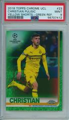 Christian Pulisic [Yellow Shorts Green Refractor] #23 Soccer Cards 2018 Topps Chrome UEFA Champions League Prices