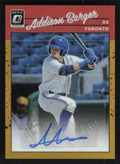 Addison Barger [Gold] Baseball Cards 2023 Panini Donruss Optic Retro 1990 Signatures Prices