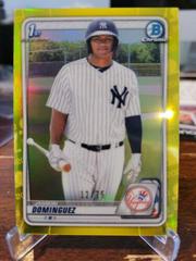 Jasson Dominguez [Yellow Refractor] #BCP-8 Baseball Cards 2020 Bowman Chrome Prospects Prices
