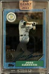 Jose Canseco [Blue] #87TBA-JC Baseball Cards 2022 Topps Clearly Authentic 1987 Autographs Prices