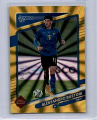 Alessandro Bastoni [Gold Laser] Soccer Cards 2021 Panini Donruss Road to Qatar Prices