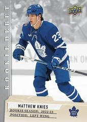 Matthew Knies #13 Hockey Cards 2023 Upper Deck Rookie Debut Prices