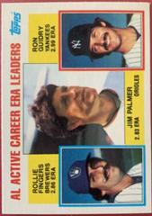 AL Active ERA Ldrs. [Fingers, Palmer, Guidry] #717 Baseball Cards 1984 Topps Tiffany Prices