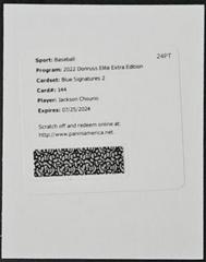 Jackson Chourio [Blue Signature] #144 Baseball Cards 2022 Panini Elite Extra Edition Prices