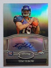 Tim Tebow [Black Refractor] Football Cards 2010 Bowman Sterling Autographs Prices