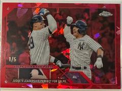 Anthony Volpe, Aaron Judge [Red] #USCS269 Baseball Cards 2023 Topps Chrome Update Sapphire Prices
