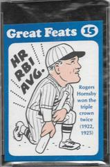 Rogers Hornsby [Blue Border] Baseball Cards 1972 Laughlin Great Feats Prices