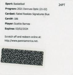 Scottie Barnes [Blue Signature] Basketball Cards 2021 Panini Donruss Optic Prices