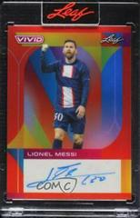 Lionel Messi [Red] Soccer Cards 2022 Leaf Vivid Autographs Prices